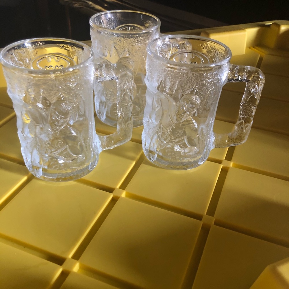 3 Collectible McDonalds Glass Mugs
